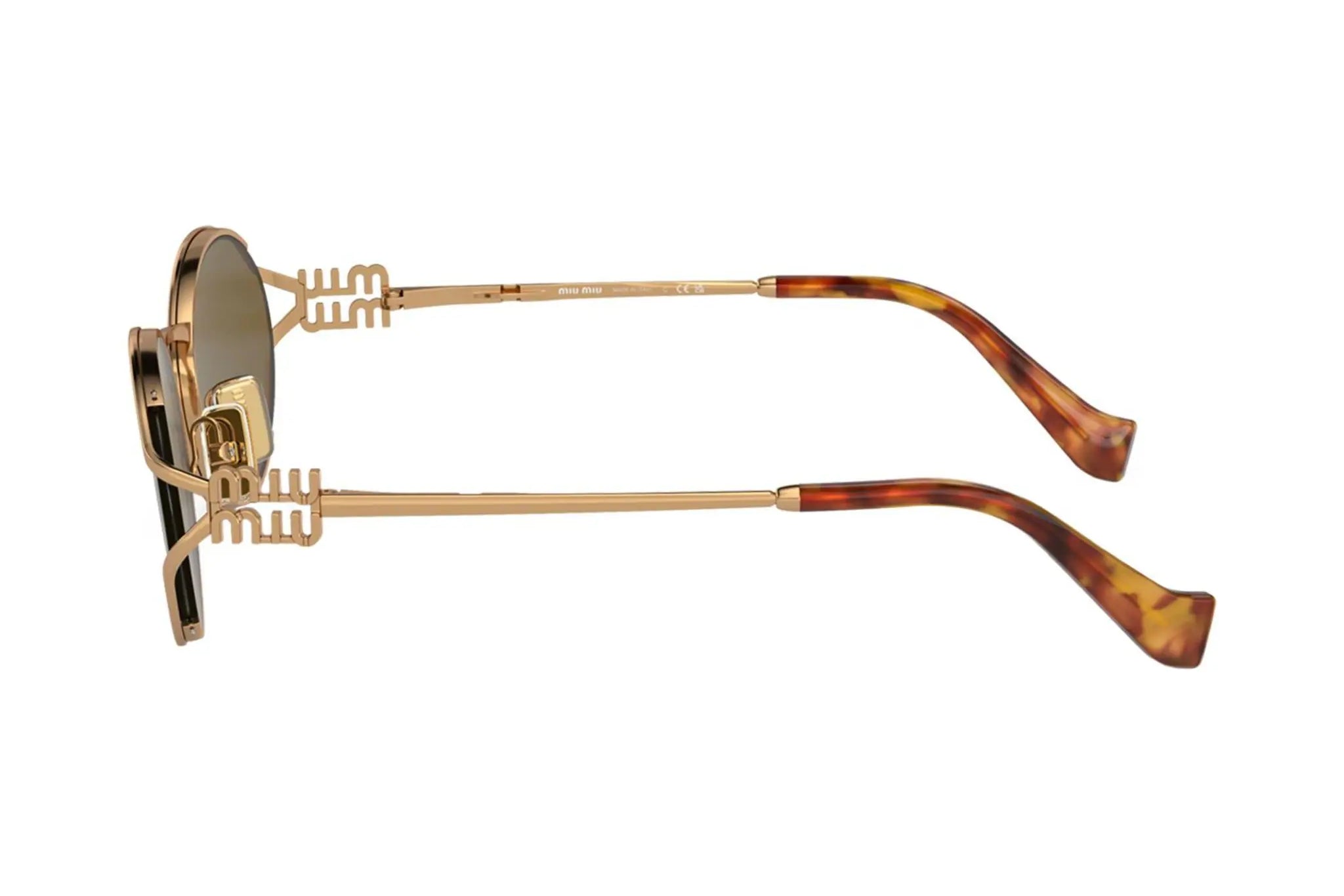 Miu Miu MU52YS 7OE01T oval frame gold sunglasses - Chris Optics
