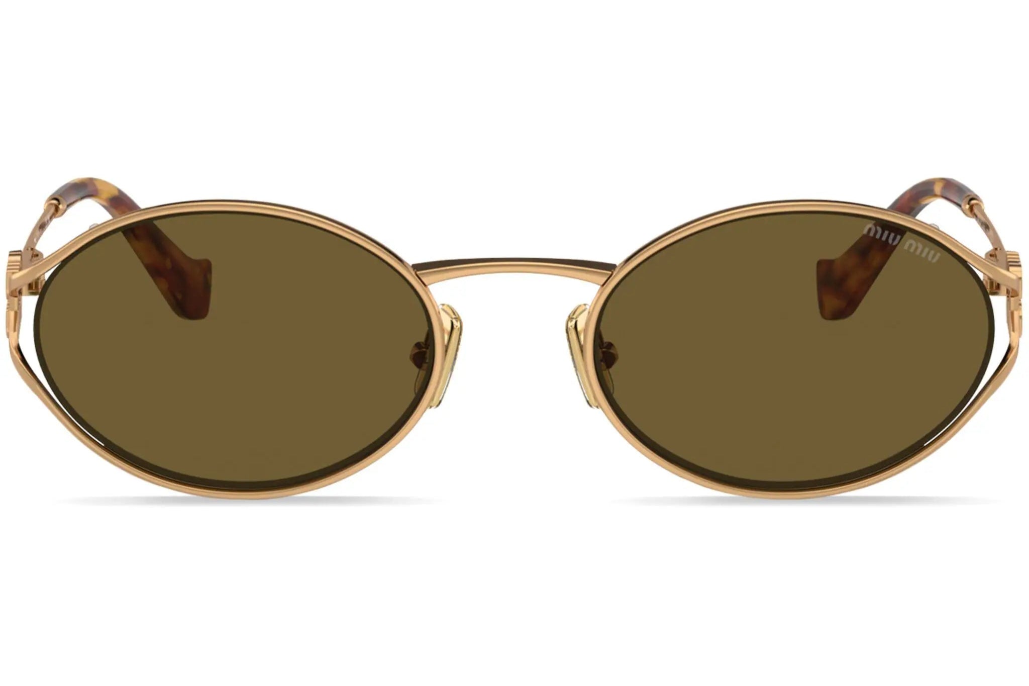 Miu Miu MU52YS 7OE01T oval frame gold sunglasses - Chris Optics