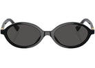 Miu Miu MU04ZS 1AB5S0 logo lettering oval-frame black sunglasses - Chris Optics