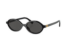 Miu Miu MU04ZS 1AB5S0 logo lettering oval-frame black sunglasses - Chris Optics