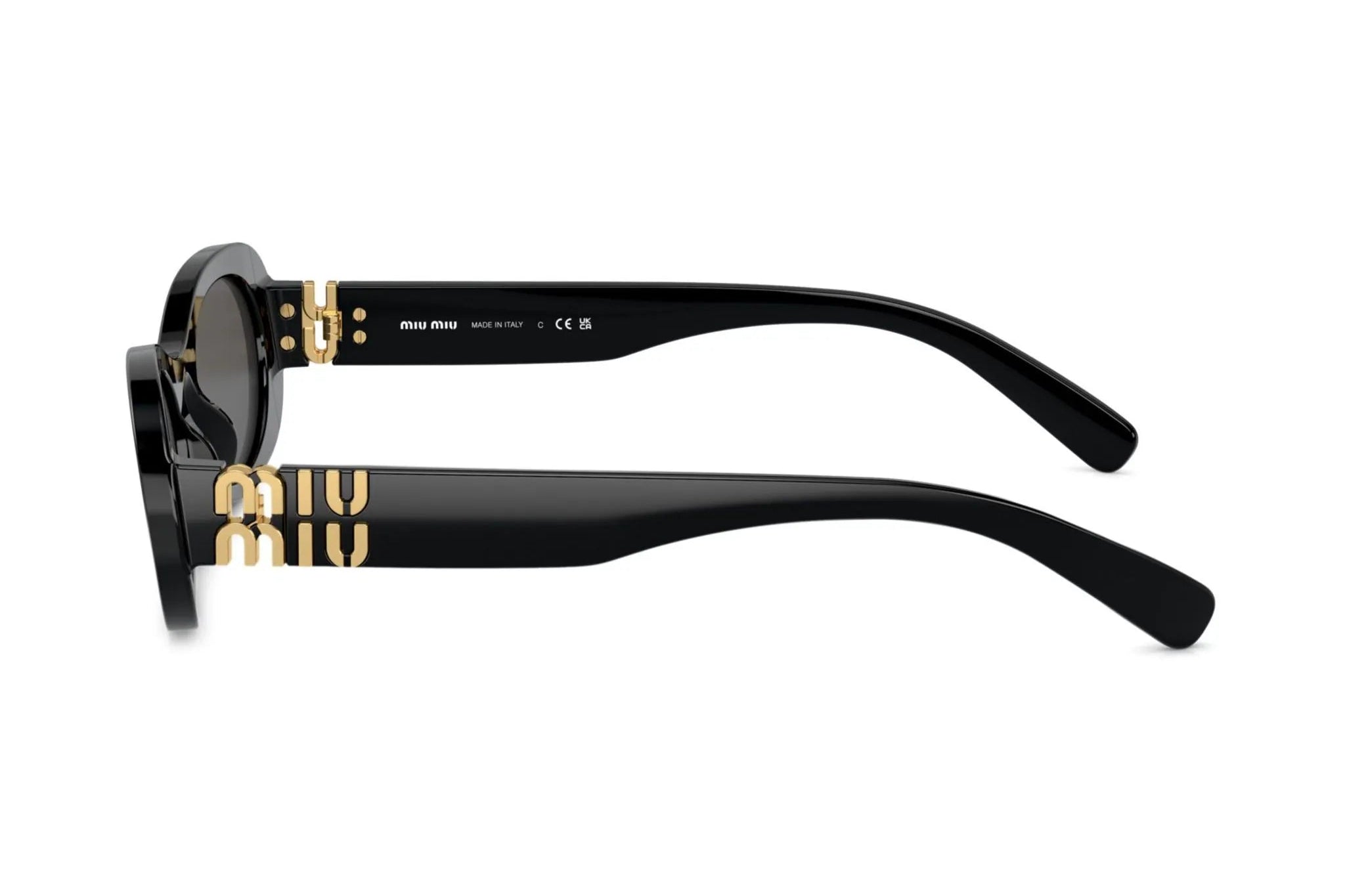 Miu Miu MU06ZS 1AB5S0 glimpse oval-frame black sunglasses - Chris Optics