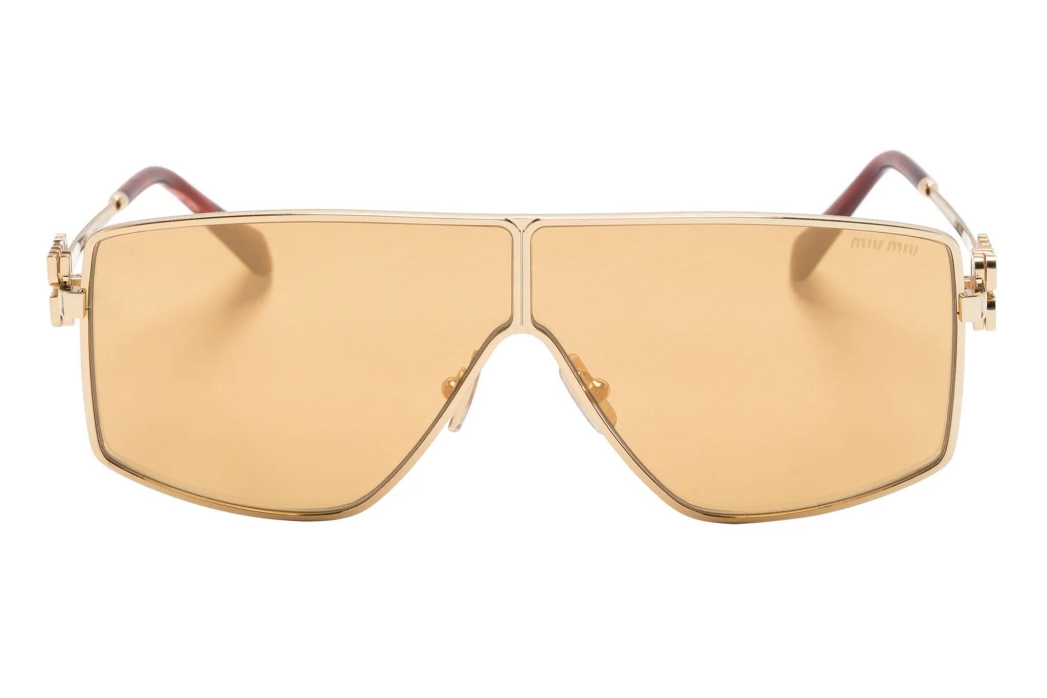 Miu Miu MU51ZS 5AK40D gold oversized frame metal sunglasses - Chris Optics