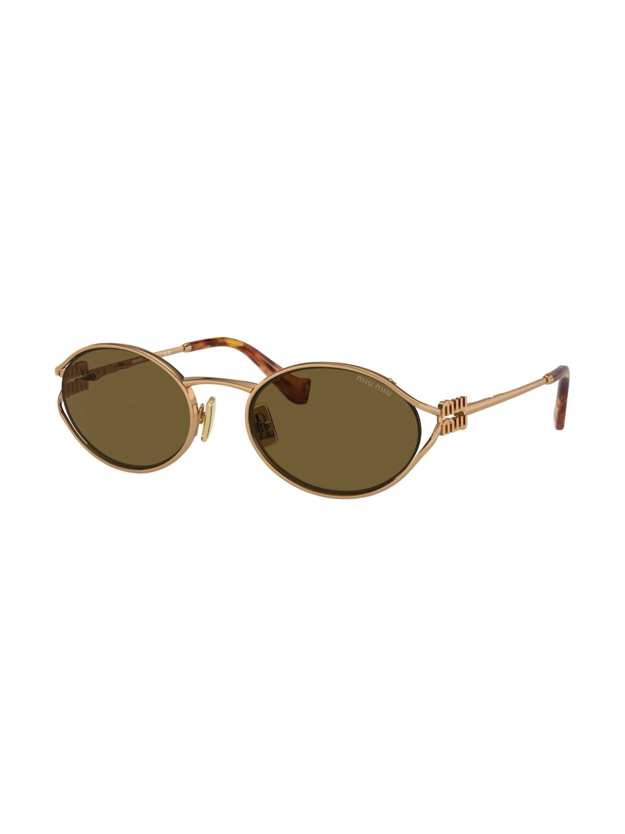 Miu Miu MU52YS 7OE01T oval frame gold sunglasses - Chris Optics