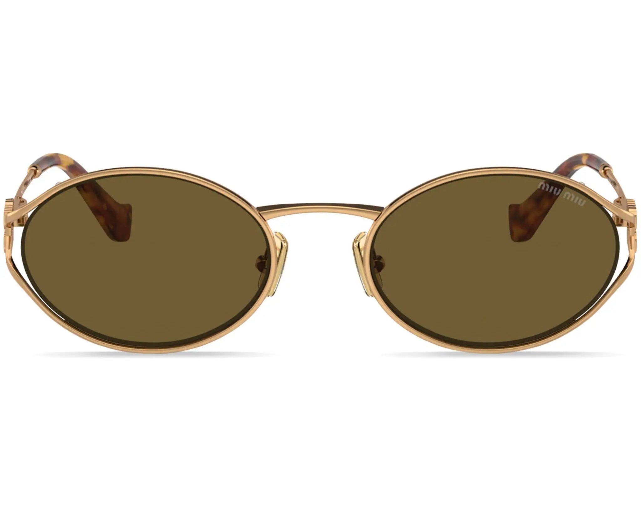 Miu Miu MU52YS 7OE01T oval frame gold sunglasses - Chris Optics
