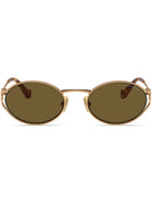 Miu Miu MU52YS 7OE01T oval frame gold sunglasses - Chris Optics