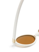 Miu Miu MU04ZS 14240D logo lettering oval-frame white sunglasses - Chris Optics