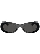 Miu Miu MU06ZS 1AB5S0 glimpse oval-frame black sunglasses - Chris Optics