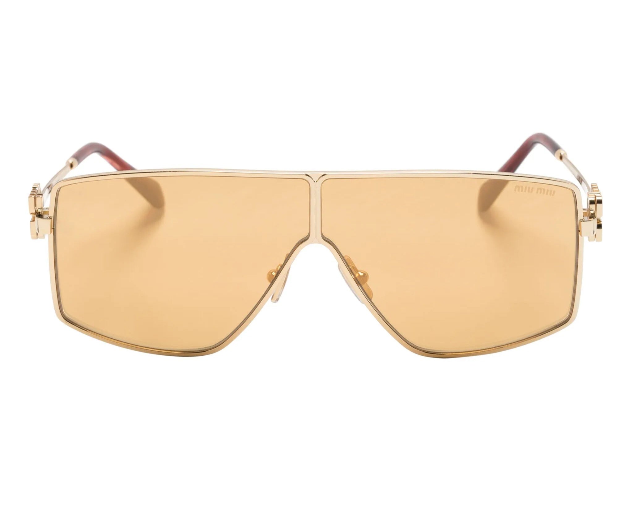 Miu Miu MU51ZS 5AK40D gold oversized frame metal sunglasses - Chris Optics