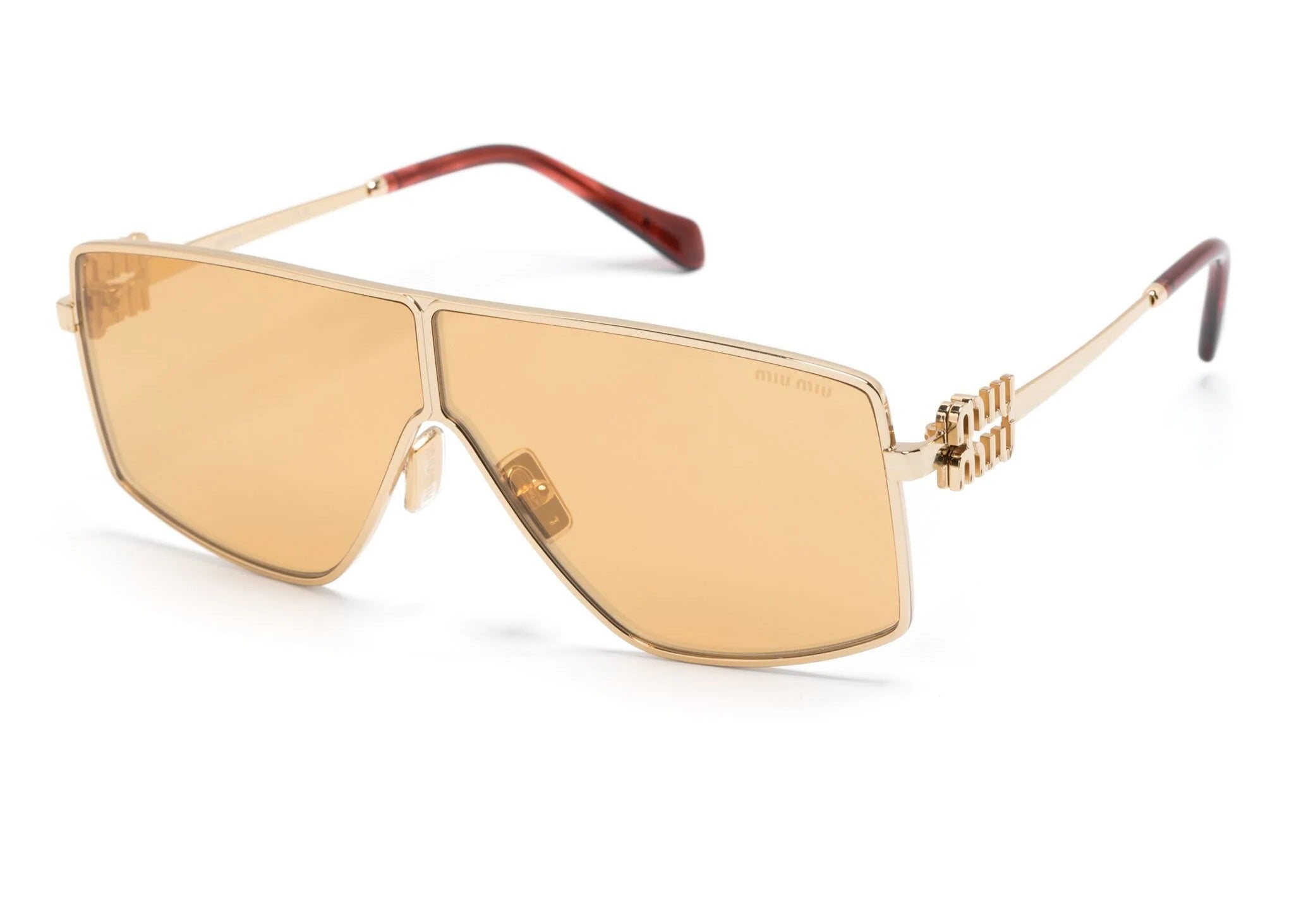Miu Miu MU51ZS 5AK40D gold oversized frame metal sunglasses - Chris Optics