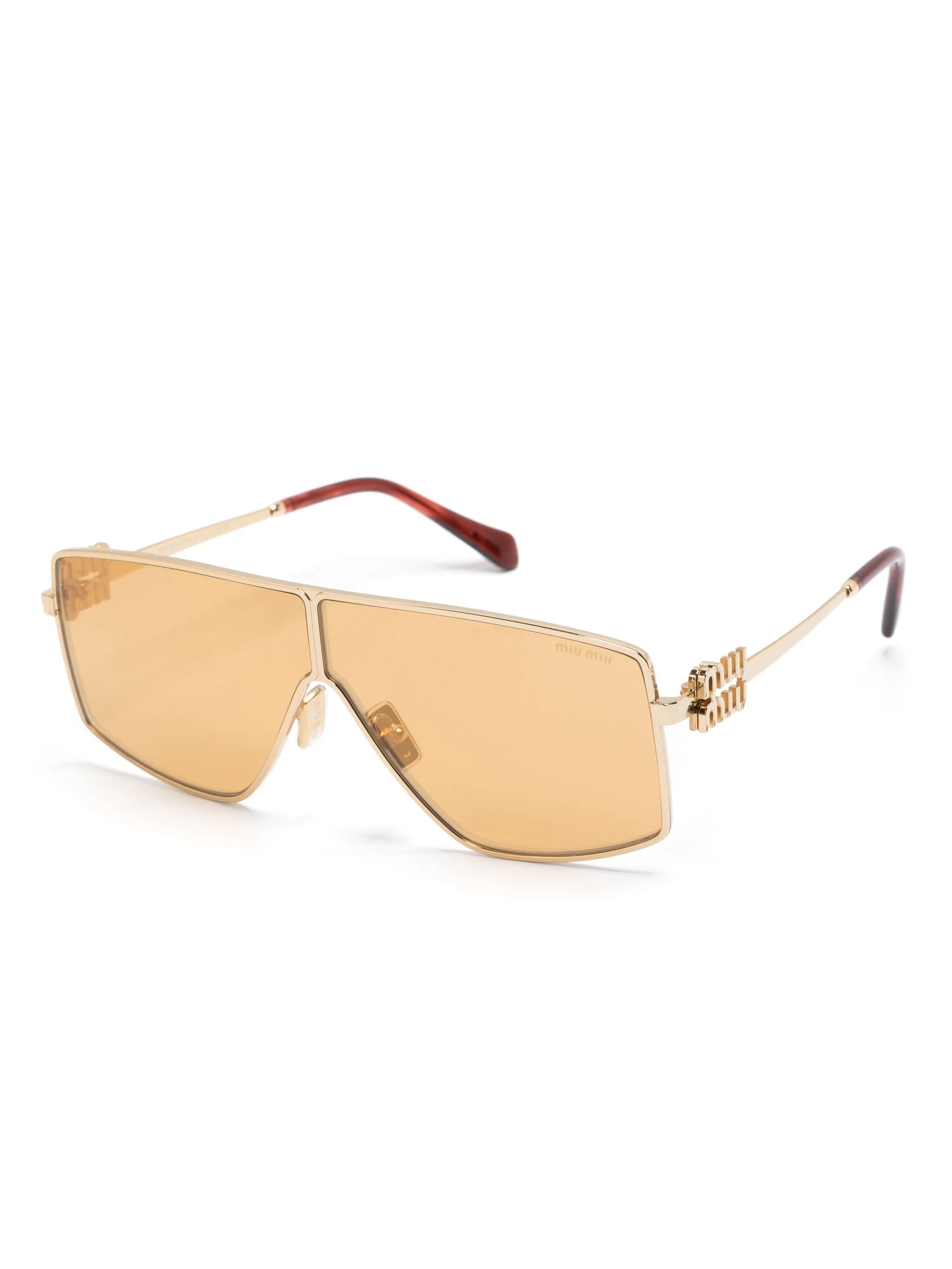 Miu Miu MU51ZS 5AK40D gold oversized frame metal sunglasses - Chris Optics