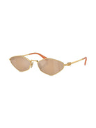 Miu Miu MU56ZS 5AK40D gold logo lettering geometric-frame sunglasses - Chris Optics